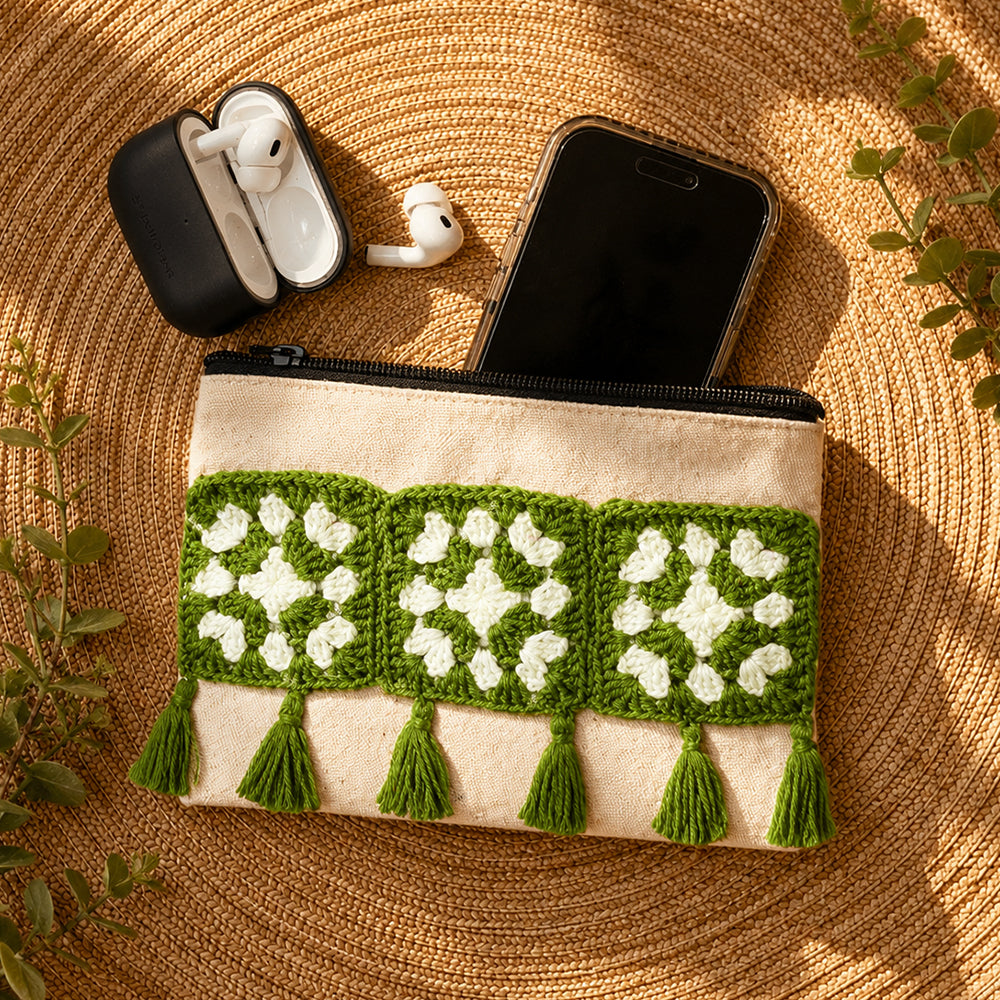 Olive Blossom Granny Pouch