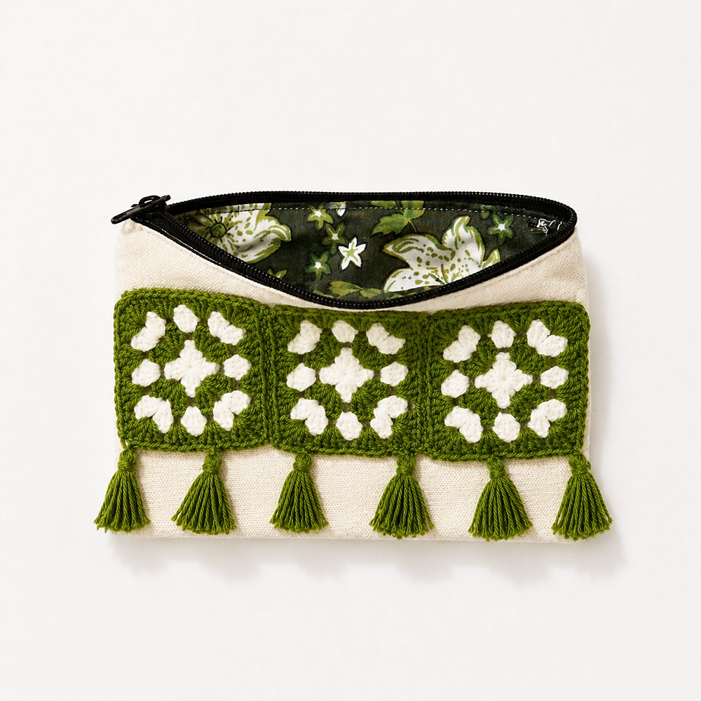 Olive Blossom Granny Pouch