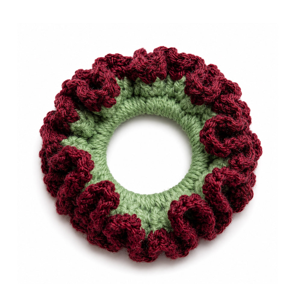 Scrunchie | Burgundy Wine & Sage Green