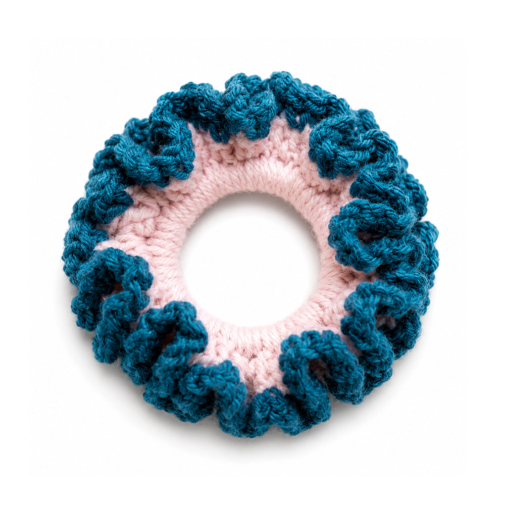 Scrunchie | Peacock Teal & Blush Pink