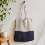 Two-Tone Crochet Tote Bag
