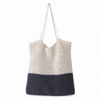 Two-Tone Crochet Tote Bag