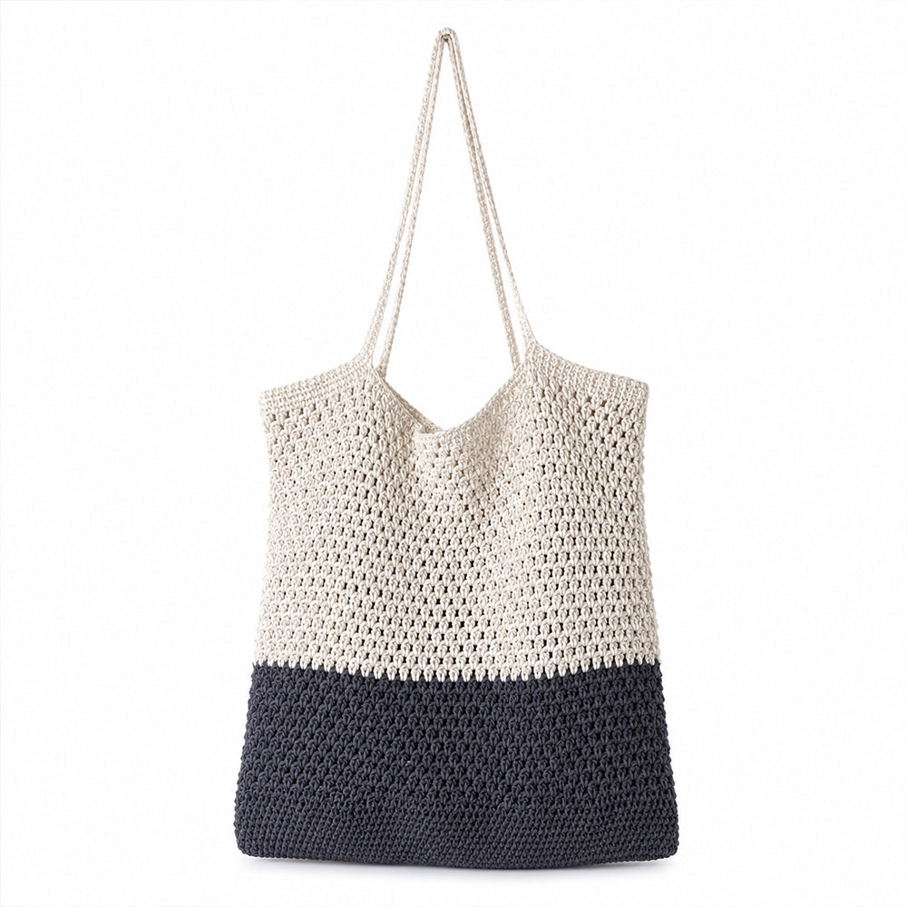 Two-Tone Crochet Tote Bag